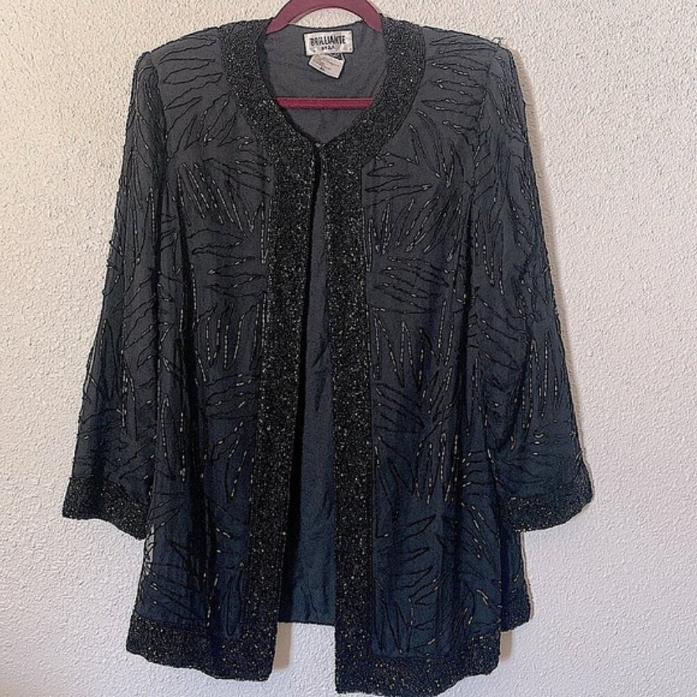 90s‎ Beaded Silk evening coat